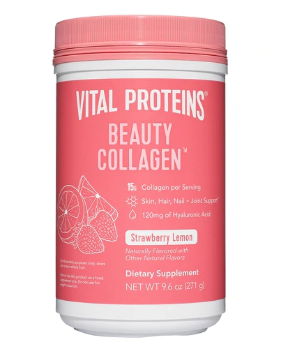 Vital Proteins Colágeno Beauty Morango Limão 272g - Pele Radiante e Articulações Saudáveis