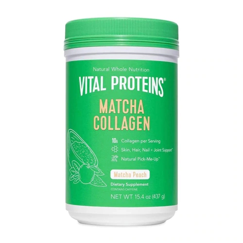 Vital Proteins Matcha Collagen Peach - 24 Porções - Colágeno Hidrolisado e Matcha