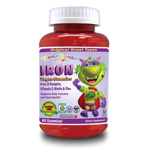 Vitamin Friends Iron Vegan Gomas de Morango - 60 Gomas - Suplemento de Ferro Vegetal