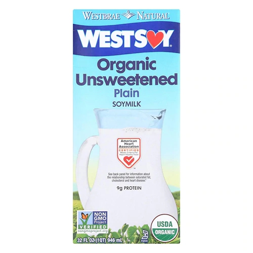 Westsoy Leite de Soja Orgânico Sem Açúcar 946ml - Rico em Proteína Vegetal