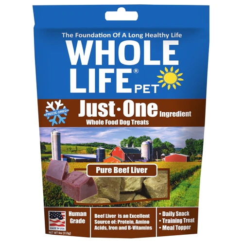 Petisco Whole Life Just One Ingredient Fígado de Boi Puro para Cães 113g