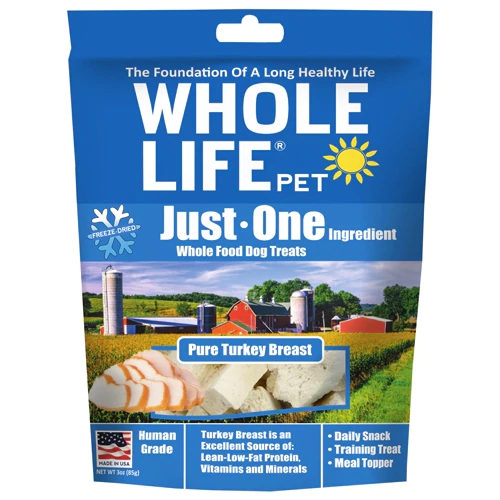 Whole Life Pet Just One Ingredient Whole Food Dog Treats Pure Turkey Breast -- 3 oz