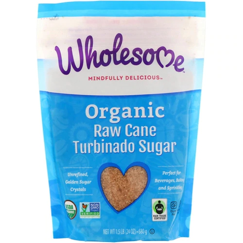 Açúcar Orgânico de Cana Turbinado Wholesome - 680g | Doçura Natural e Saudável