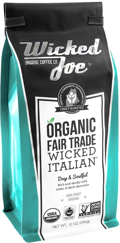Café Orgânico Torrado Escuro Wicked Italian Joe – 340g