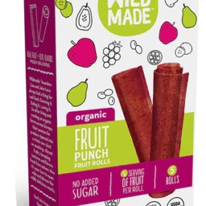 Wild Made Fruit Rolls Orgânicos Sem Glúten Sabor Fruit Punch - Pacote com 5 Rolos