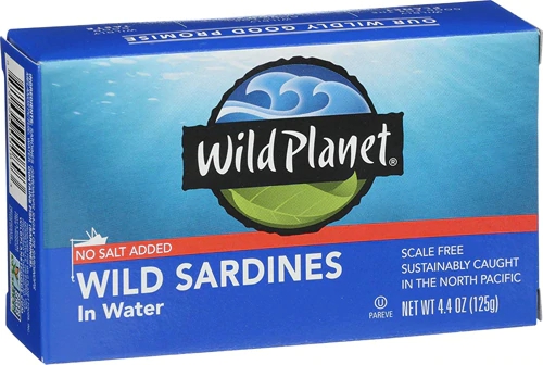 Sardinhas Wild Planet em Água Sem Sal Adicionado - 125g | Nutrição Pura do Mar