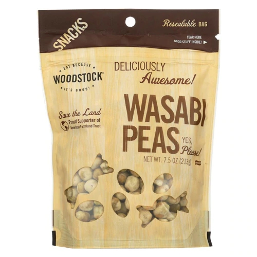 Wasabi Peas Woodstock Natural - 213g: Snack Crocante e Saboroso com Toque Oriental
