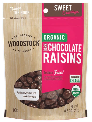 Woodstock Organic Dark Chocolate Raisins -- 8.5 oz