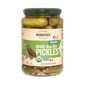 Comprar woodstock organic kosher baby dill pickles bite-sized -- 24 oz preço no brasil condiments food & beverages pickles suplementos em oferta suplemento importado loja 15 online promoção -