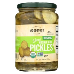 Comprar woodstock organic kosher sliced dill pickles -- 24 fl oz preço no brasil condiments food & beverages pickles suplementos em oferta suplemento importado loja 9 online promoção -