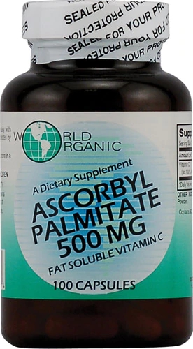World Organic Ascorbyl Palmitate 100 Cápsulas - Vitamina C Pura