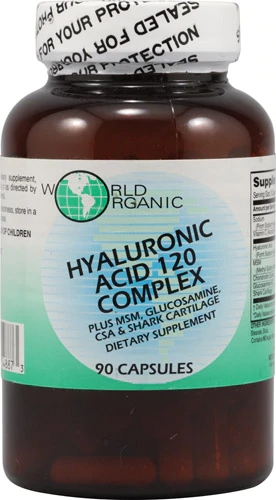 World Organic Ácido Hialurônico 120 Complex - 90 Cápsulas: Saúde das Articulações e Pele