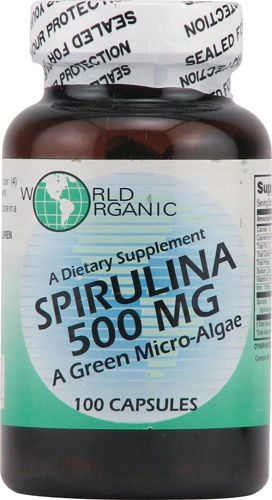 World Organic Spirulina 500mg - 100 Cápsulas: Superalimento Natural para Sua Saúde
