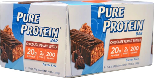 Barra de Proteína Worldwide Sports Nutrition Pure Protein® Chocolate Peanut Butter - Caixa com 6 Barras (Aprox. 408g)