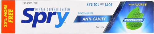 Pasta de Dente Xlear Spry Xilitol e Aloe com Flúor Hortelã - 142g
