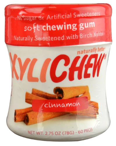 XyliChew Chiclete de Canela Sem Açúcar - 60 Unidades para Saúde Bucal