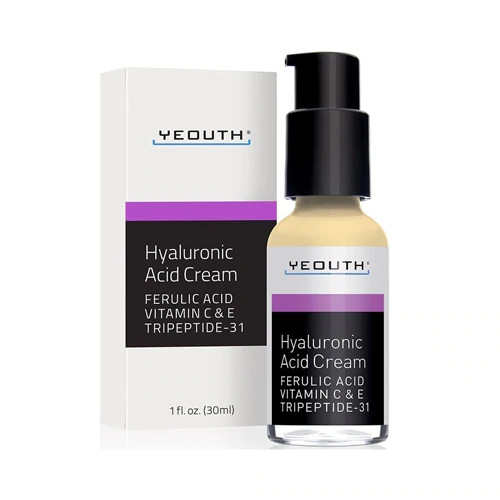 Creme Facial Yeouth com Ácido Hialurônico, Ferúlico, Vitaminas C e E, e Tripeptídeo 31 - 30ml