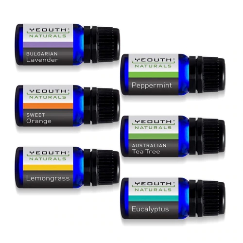 Kit Essencial de Óleos Essenciais Yeouth Aromaterapia - 6 Frascos de 10ml Cada
