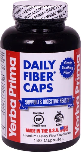Yerba Prima Daily Fiber® Caps - 180 Cápsulas: Fibra Solúvel e Insolúvel para Saúde Digestiva