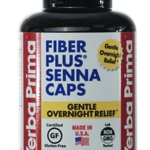 Yerba Prima Fiber Plus Senna Cápsulas - 180 Cápsulas - Saúde Intestinal