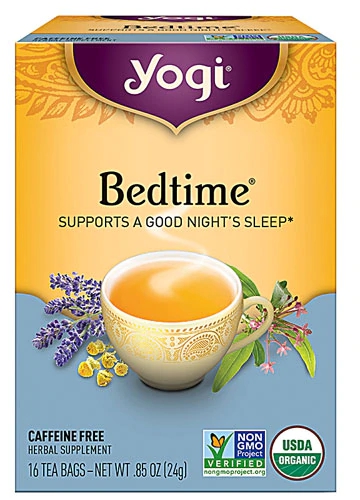 Chá Yogi Bedtime Orgânico Sem Cafeína - 16 Sachês para Noites Tranquilas
