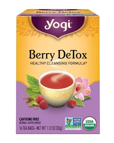 Chá Yogi DeTox Fórmula de Limpeza Saudável Sabor Berry - 16 Sachês (16g)