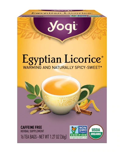 Chá Yogi Licorice Raiz Egípcia Sem Cafeína - 16 Saquinhos (26g)