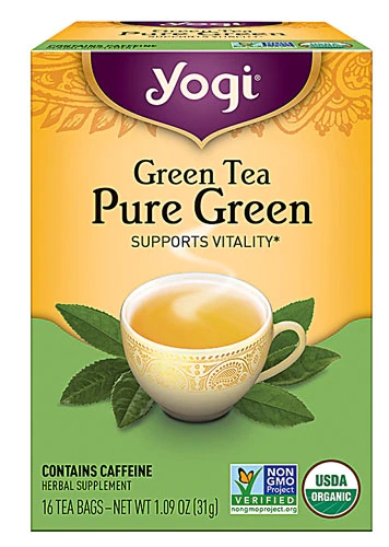 Chá Verde Orgânico Yogi Pure Green - 16 Saquinhos