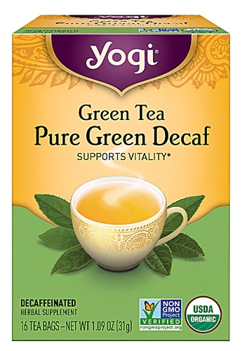 Chá Verde Orgânico Yogi Pure Green Decaf - 16 Sachês Descafeinado