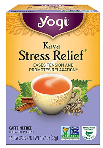Chá Yogi Stress Relief® Kava Sem Cafeína 16 Sachês - Alívio Natural do Estresse