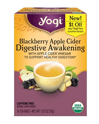 Chá Yogi Digestive Awakening Amora e Maçã com Cidra - 16 Sachês (Aprox. 32g)
