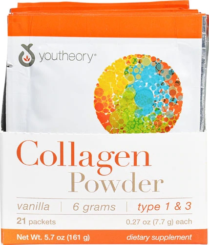 Youtheory Colágeno em Pó Sabor Baunilha - 21 Sachês (Pó Solúvel)