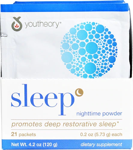 Youtheory Sleep Nighttime Powder Natural Lemon Lime -- 21 Packets