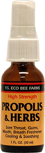 Spray Glicerinado YS Eco Bee Farms Própolis e Ervas para Garganta 30ml