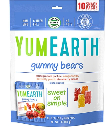 Yum Earth Organics Gummy Bears Assorted -- 10 Packs
