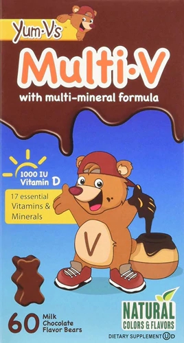 Yum V's Multi-V com Multi-Mineral - Suplemento Vitamínico e Mineral Sabor Chocolate - 60 Ursinhos