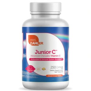 Vitamina C Mastigável Zahler Junior C Natural Sabor Laranja - 500 Comprimidos 250mg