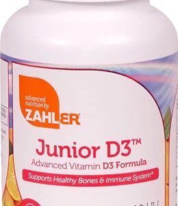 Vitamina D3 Zahler Junior 1000 UI - 120 Comprimidos Mastigáveis Sabor Laranja - Saúde Óssea e Imunidade Infantil