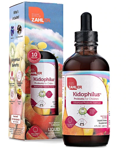 Zahler Kidophilus™ Fruit Punch - Suplemento Probiótico Infantil 118ml