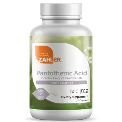 Zahler Vitamina B5 (Ácido Pantotênico) 500mg - 120 Cápsulas