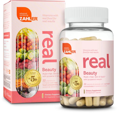 Zahler Real™ Beauty Multivitamins 90 Cápsulas Vegetarianas - Cabelos, Pele e Unhas Fortes