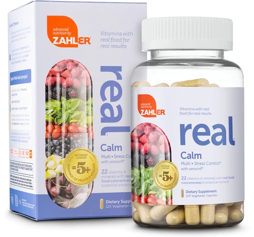 Zahler Real™ Calm Multivitamínico Vegetariano com Ashwagandha - 120 Cápsulas
