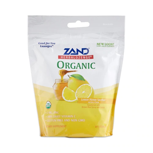 Zand Herbalozenge Organi Limão Mel - Alívio Natural para Garganta - 80 Pastilhas (Aprox. 150g)