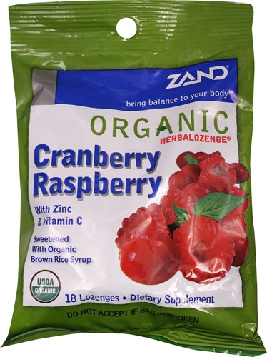 Zand Organic Herbalozenge® Cranberry Raspberry -- 18 Lozenges