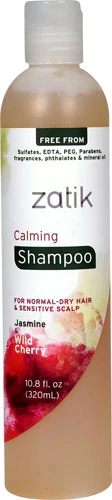 Zatik Shampoo Calmante Jasmim e Cereja Selvagem 320ml - Limpeza Suave e Relaxante