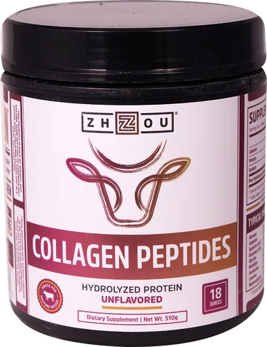 Peptídeos de Colágeno Puro Zhou Nutrition - Colágeno Hidrolisado Bovino 18 oz (510g) - Sem Sabor