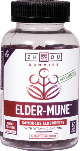 Gomas de Sabugueiro Veganas Zhou Elder-Mune™ - 60 Gomas para Imunidade