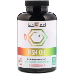 Zhou Fish Oil - Óleo de Peixe com Revestimento Entérico 180 Softgels