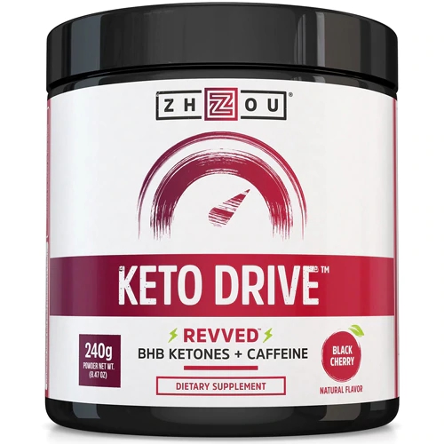 Zhou Keto Drive™ Revved™ Cetonas Black Cherry - Energia e Foco Cetogênico 240g
