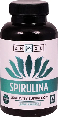 Zhou Spirulina 180 Tablets - Superalimento Natural para Energia e Vitalidade